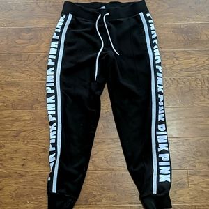 PINK black and white joggers